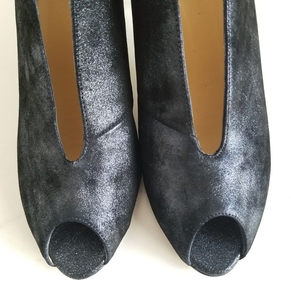 Amalfi by Rangoni Blue Black Dress Booties Heels - Picture 7 of 12